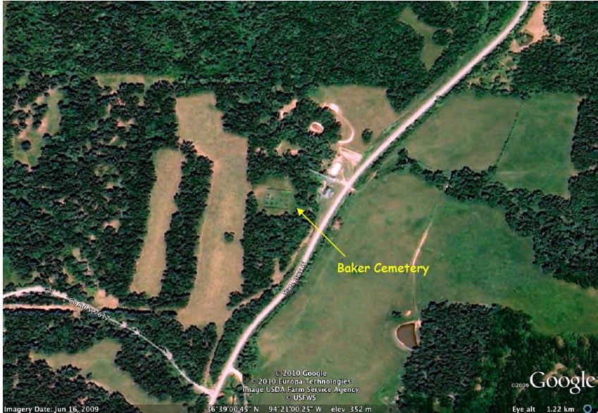 Baker Cemetery map